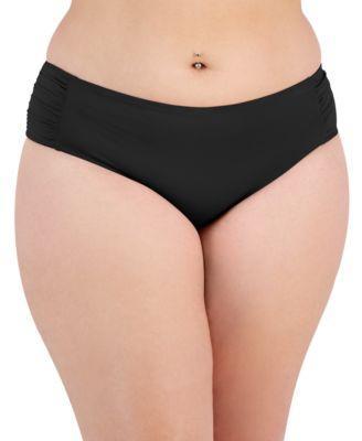 Becca Etc Plus Size Color Code Side-Shirred Hipster Bikini Bottoms Product Image