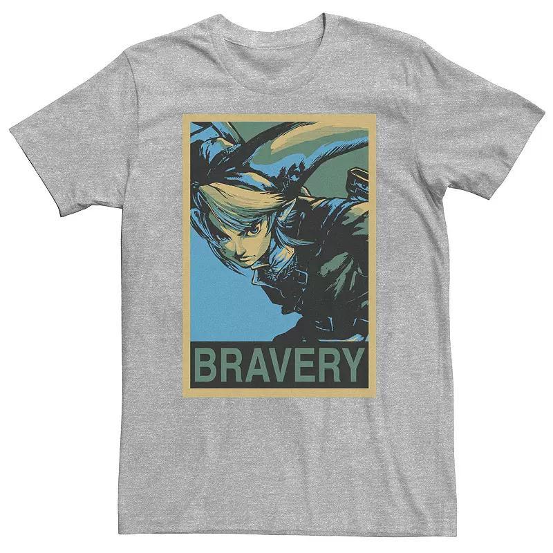 Big & Tall Zelda Link Bravery Poster Tee, Mens Athletic Grey Product Image