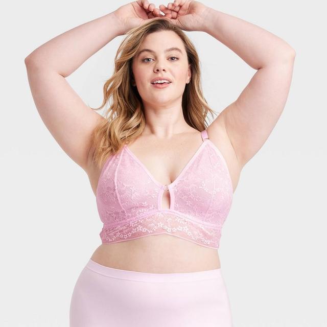 Womens Keyhole Longline Bralette - Auden Pink 1X Product Image