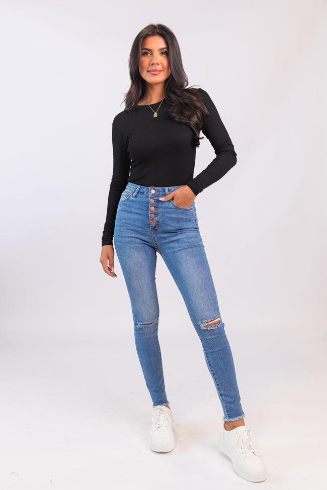 Chelsie Light Wash Busted Knee Jeans product image