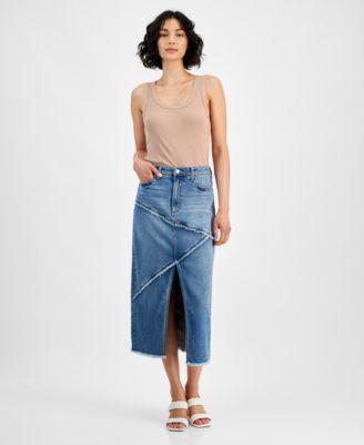 And Now This Womens Seamed Denim Midi Skirt, Created for Macys Product Image