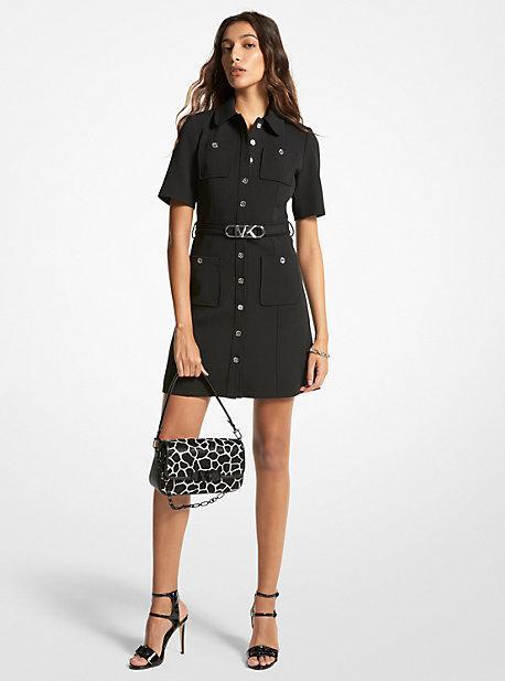 Stretch Crepe Belted Utility Dress Product Image