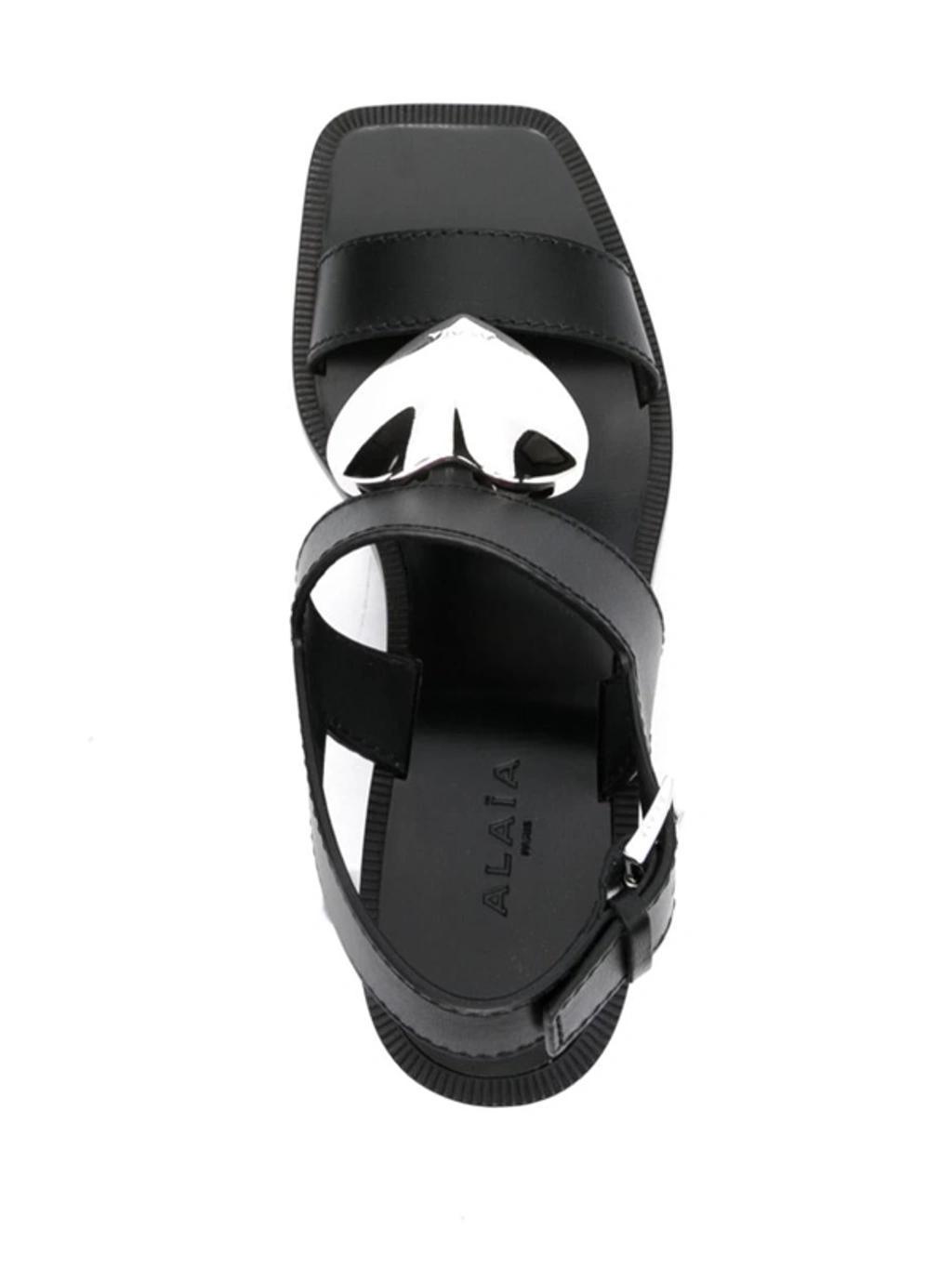 ALAÏA Heart Sandal In Black Product Image