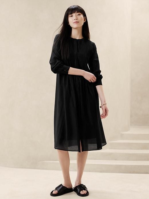 Pleated Organza Midi Dress Product Image