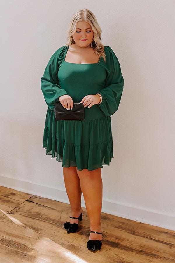 Haute Harmony Mini Dress In Hunter Green Curves Product Image