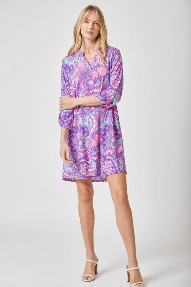 Purple Rain Print Dress Product Image