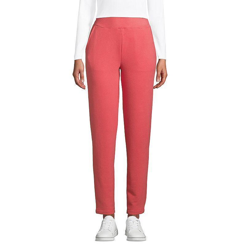 Womens Lands End Serious Sweats Ankle Sweatpants Dark Red Product Image