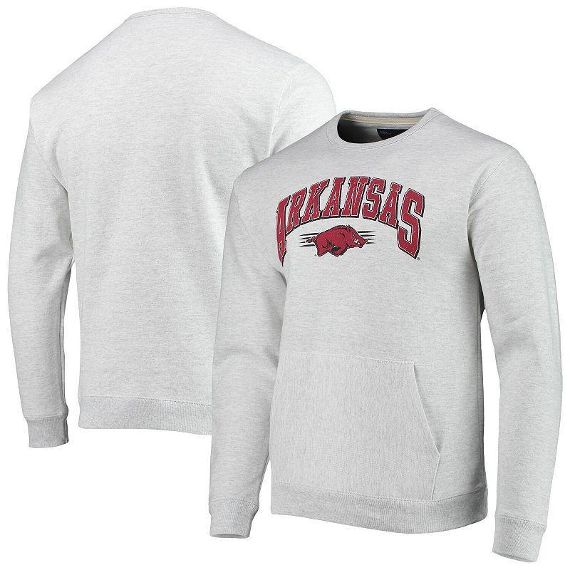 Mens League Collegiate Wear Heathered Gray Arkansas Razorbacks Upperclassman Pocket Pullover Sweatshirt Product Image