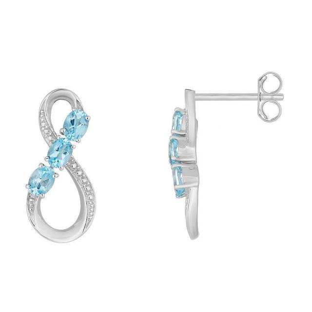 Gemminded Sterling Silver & Blue Topaz Figure-Eight Drop Earrings, Womens Product Image