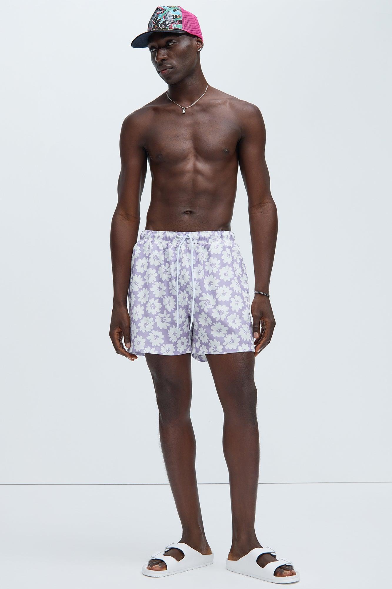 Flower Bloom Swim Trunks - Purple Product Image