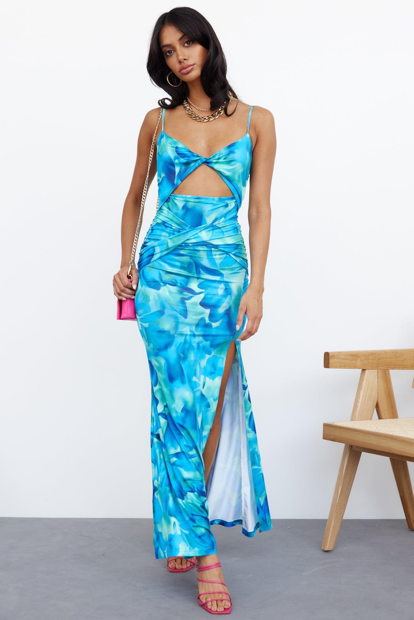 Delphin Maxi Dress Blue Product Image