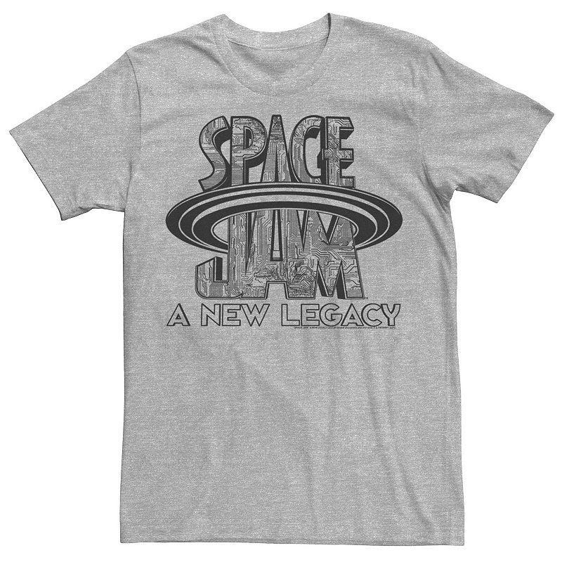 Mens Space Jam 2 A New Legacy Greyscale Distressed Logo Tee Athletic Grey Product Image