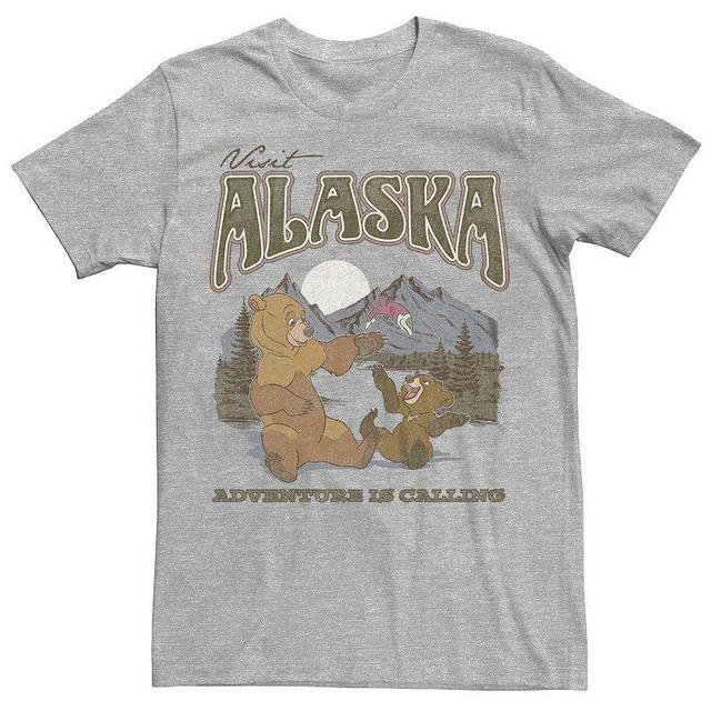 Disneys Brother Bear Kenai Koda Visit Alaska Outdoors Mens Graphic Tee Athletic Grey Product Image