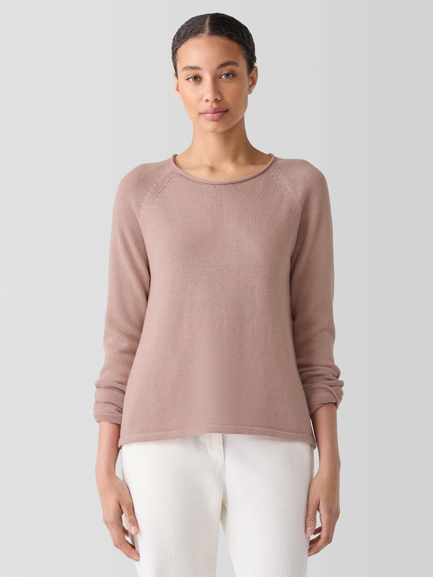 EILEEN FISHER Peruvian Cotton Blend Crew Neck Topfemale Product Image