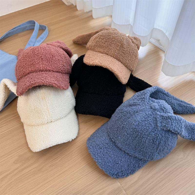 Rabbit Ear Faux Shearling Cap Product Image