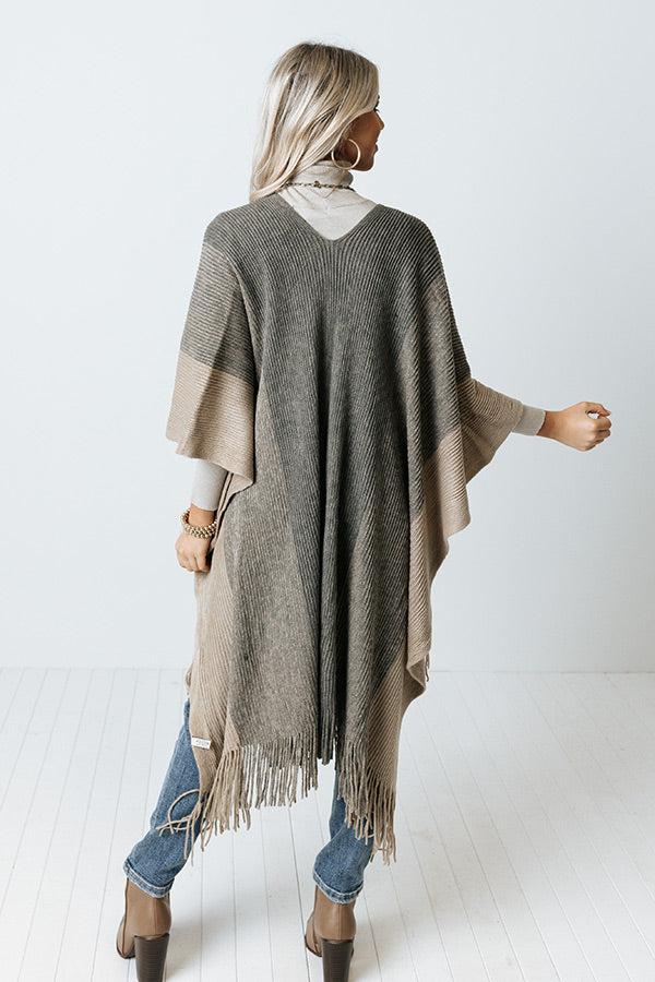 Snowy Dawn Poncho In Beige Product Image