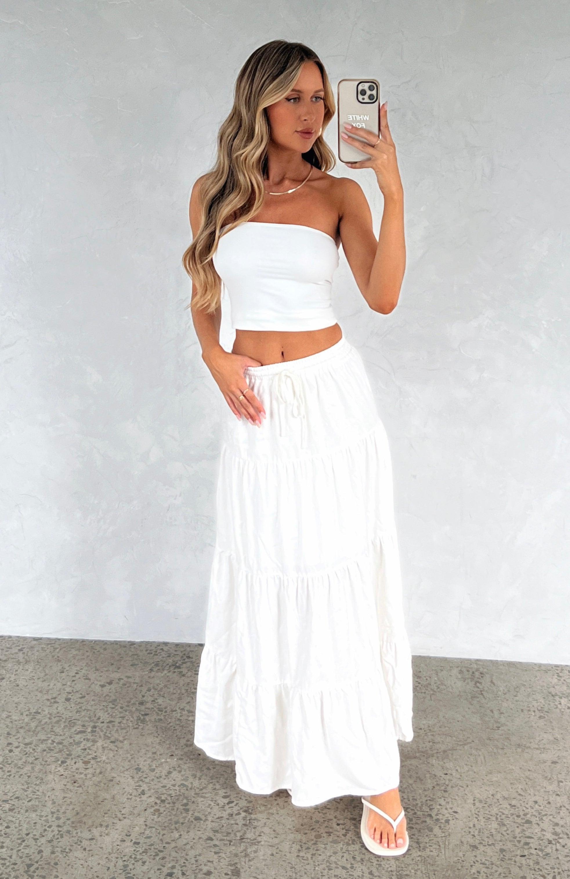 In That Moment Maxi Skirt White Product Image