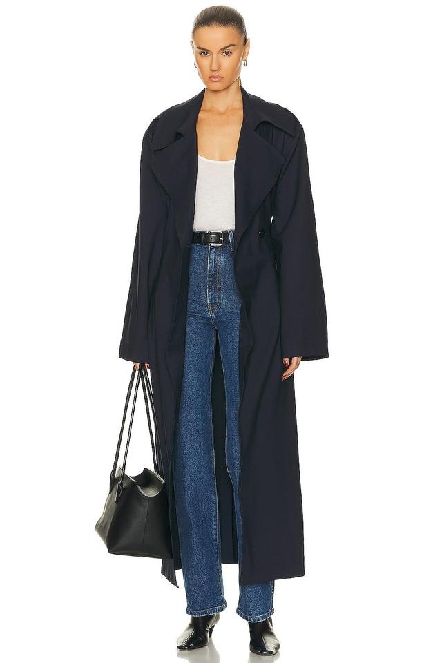 LESET Jane Trench Coat Navy. (also in S). Product Image