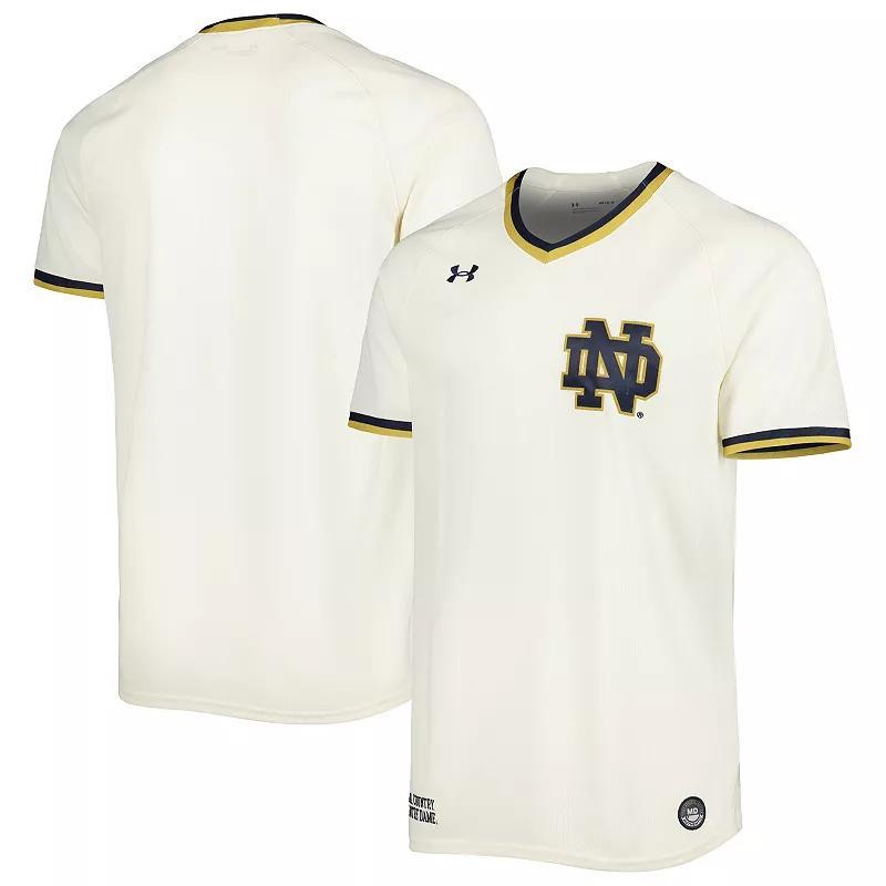 Mens Under Armour Cream Notre Dame Fighting Irish Replica Baseball Jersey Product Image