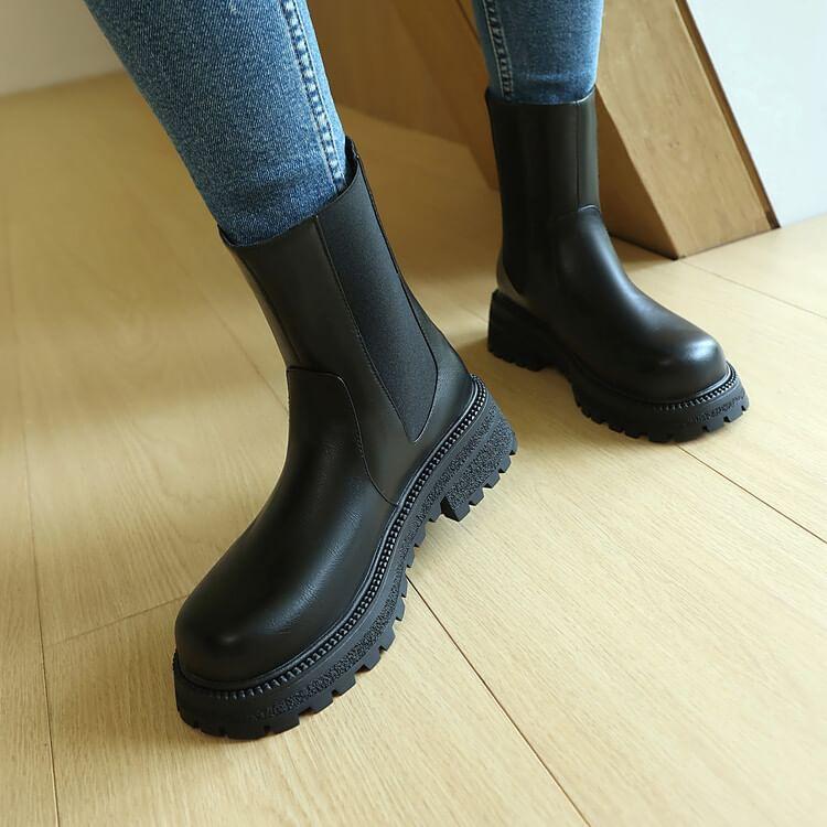 Platform Chunky Heel Chelsea Boots product image