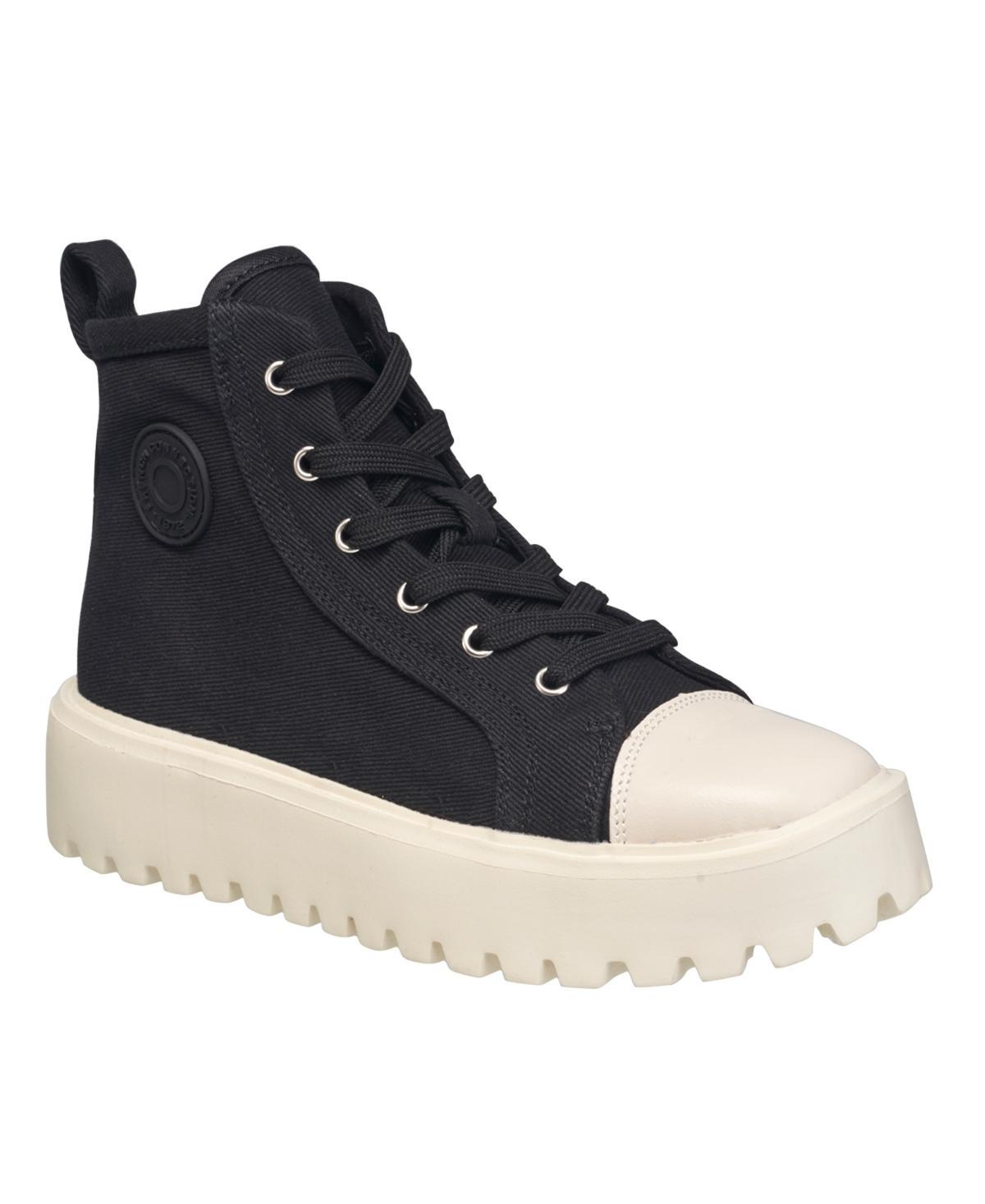 French Connection Womens Angel High Top Lace-up Lug Sole Platform Sneakers Product Image