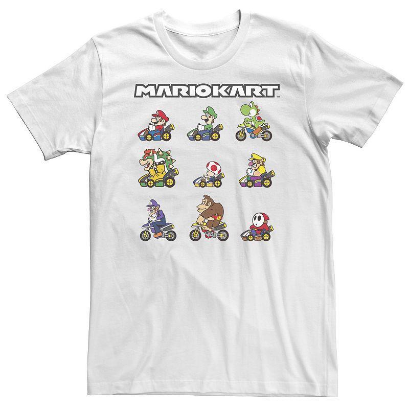 Big & Tall Nintendo Mario Kart Racers Ready Line-Up Tee, Mens Med Grey Product Image