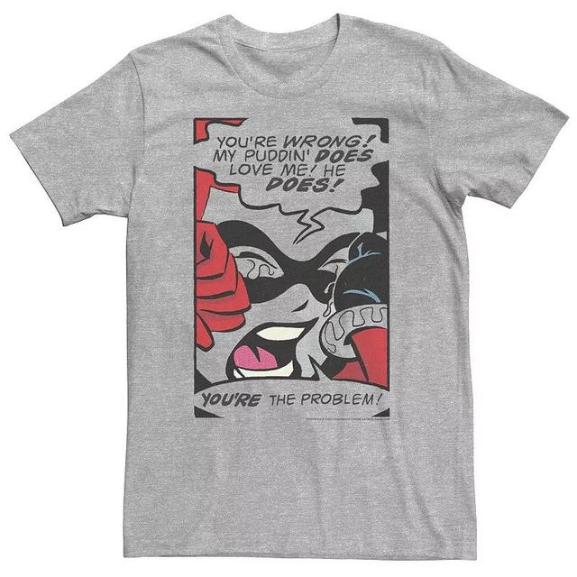 Big & Tall DC Comics Batman Harley Quinn Retro Comic Poster Tee, Mens Athletic Grey Product Image