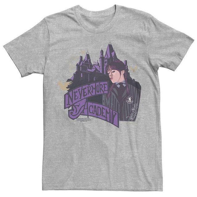 Mens Wednesday Nevermore Academy Tee Med Grey Product Image