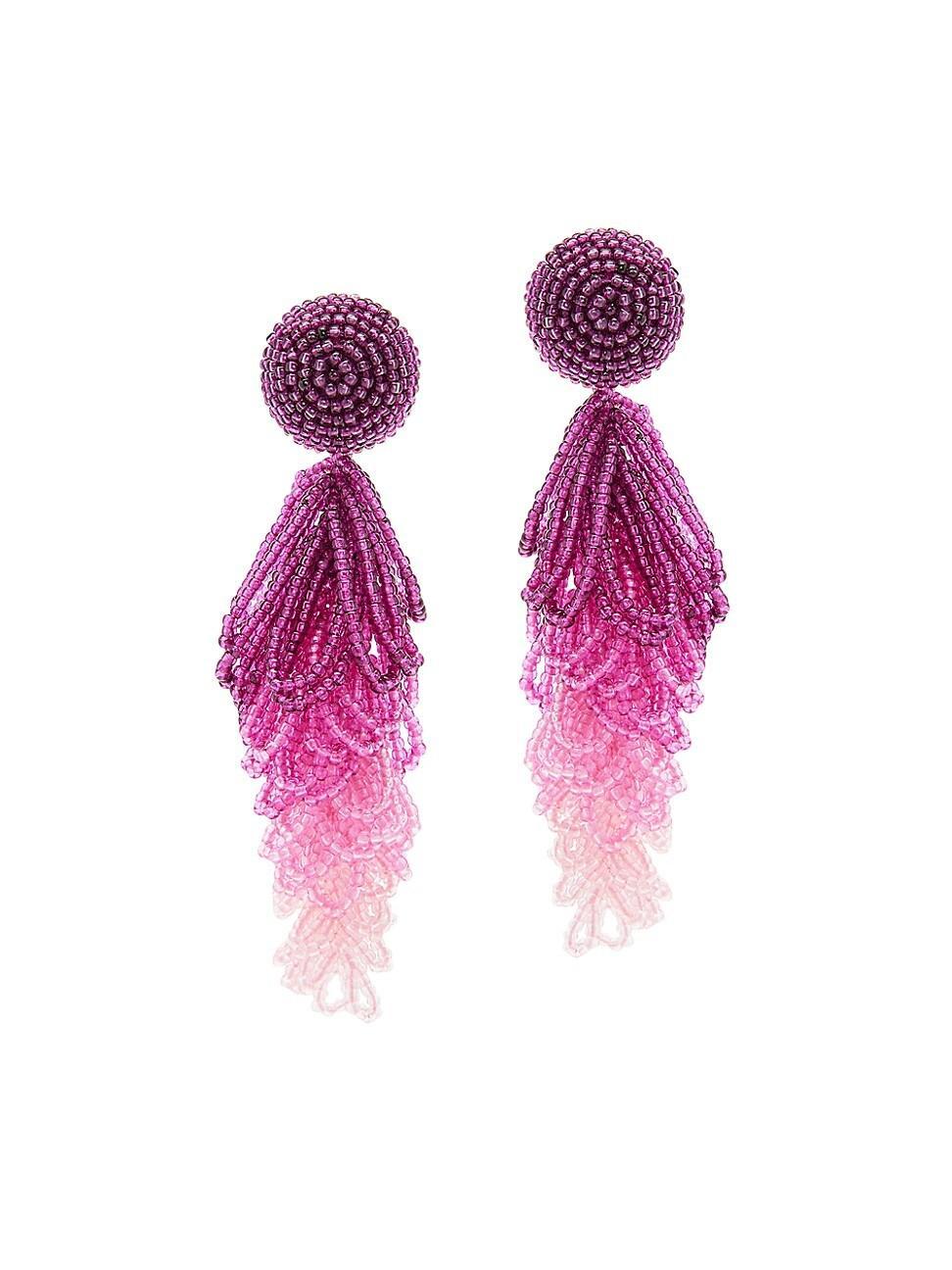 Womens Looped Tassel Beaded Drop Earrings Product Image