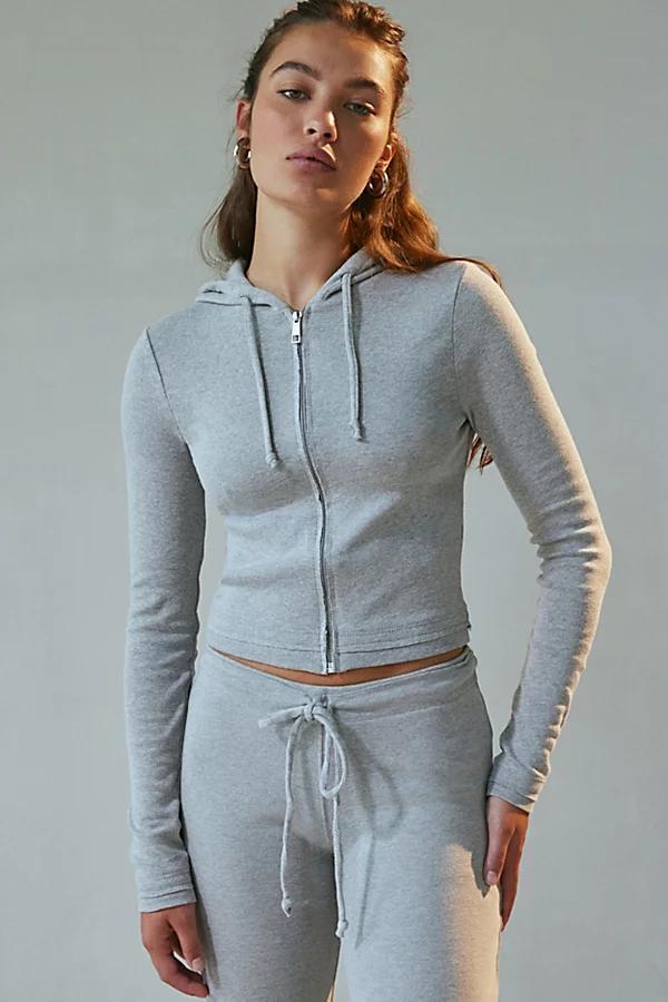 Out From Under Easy Does It Slim Zip Up Hoodie Sweatshirt Womens at Urban Outfitters Product Image