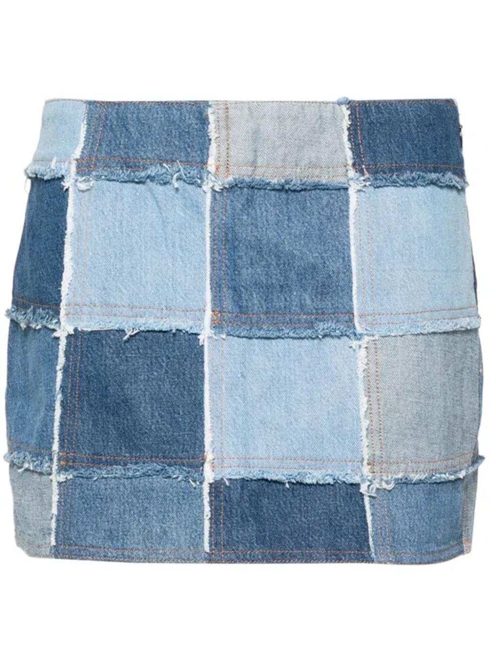 FRAME The 70's Patchwork Mini Skirt In Road Trip product image