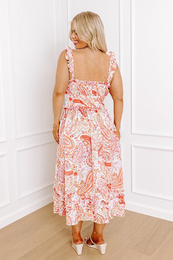 Sunset Splendor Satin Midi Curves Product Image