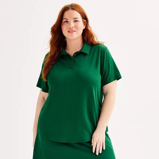 Plus Size Tek Gear Curved Hem Golf Polo, Womens Product Image