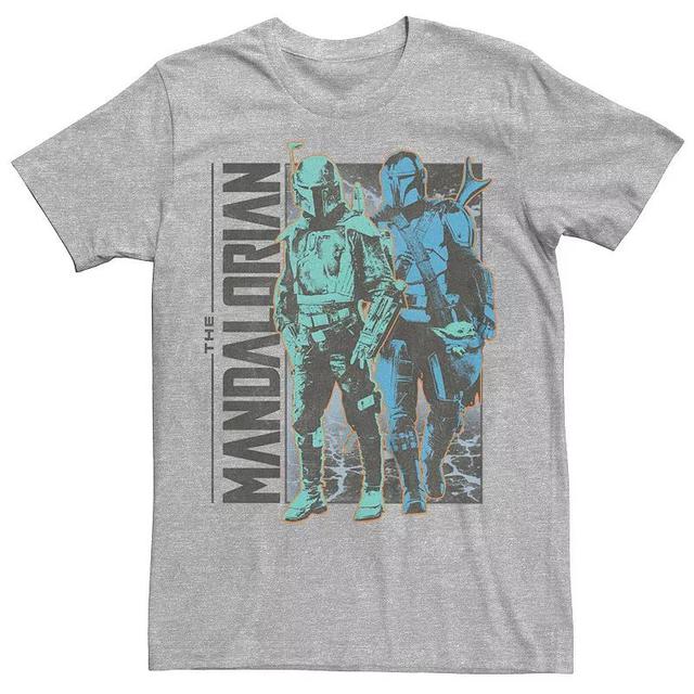 Mens Star Wars The Mandalorian Boba Fett And Grogu Graphic Tee Athletic Grey Product Image