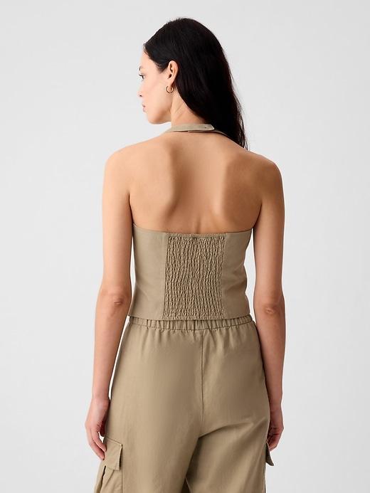 Linen-Cotton Halter Vest Product Image