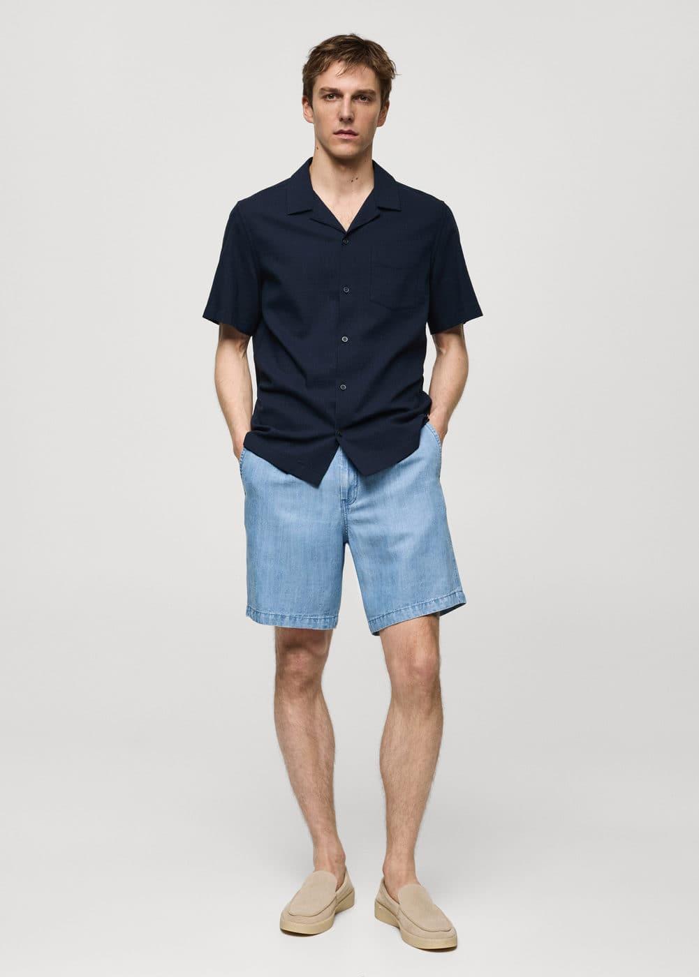 Mango Mens Hemp Lyocell Bermuda Shorts Product Image