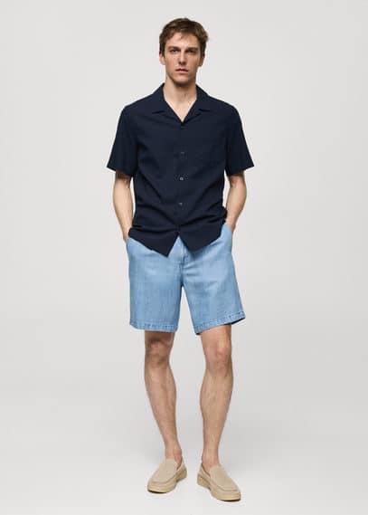 Mango Mens Hemp Lyocell Bermuda Shorts Product Image