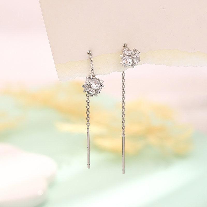 925 Sterling Silver Gemstone Threader Earring Product Image