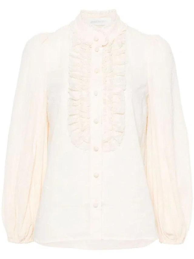 ZIMMERMANN Cotton Blouse In Beige Product Image