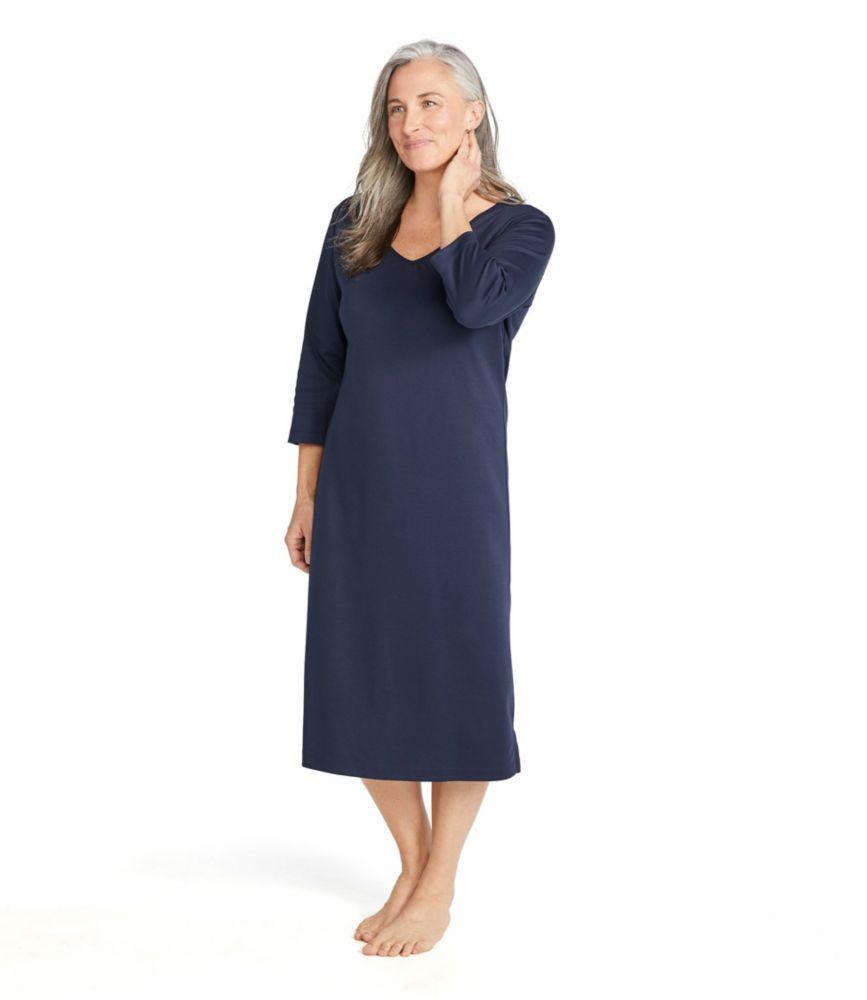 
                            Women's Supima Cotton Nightgown, V-Neck Three-Quarter-Sleeve
                         Product Image