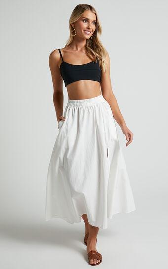 Annika Midi Skirt - Side Split A Line Skirt in Ivory product image