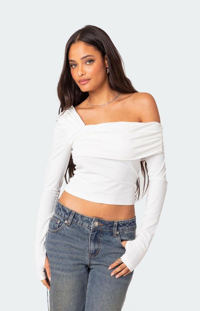 Edikted Women's Asymmetric Fold Over Top Product Image