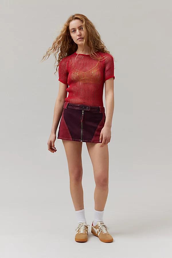 BDG Suki Racer Moto Denim Micro Mini Skirt Womens at Urban Outfitters Product Image