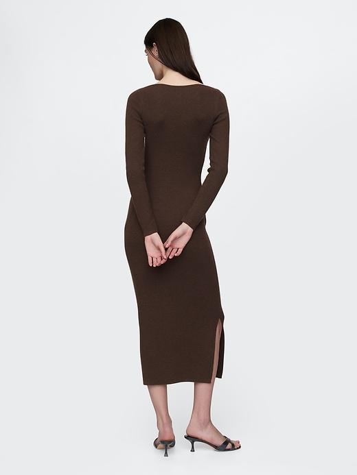 Boatneck Rib Midi Sweater Dress Product Image