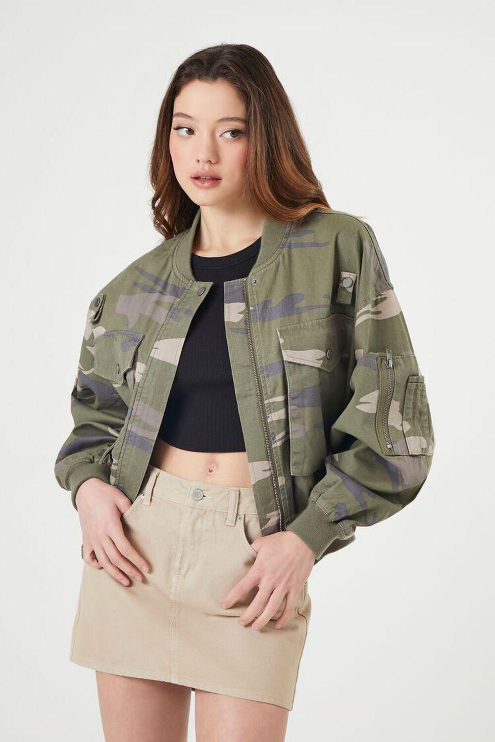 Camo Print Bomber Jacket | Forever 21 Product Image