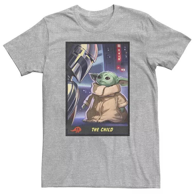 Big & Tall Star Wars: The Mandalorian The Child Trading Card Tee, Mens Athletic Grey Product Image