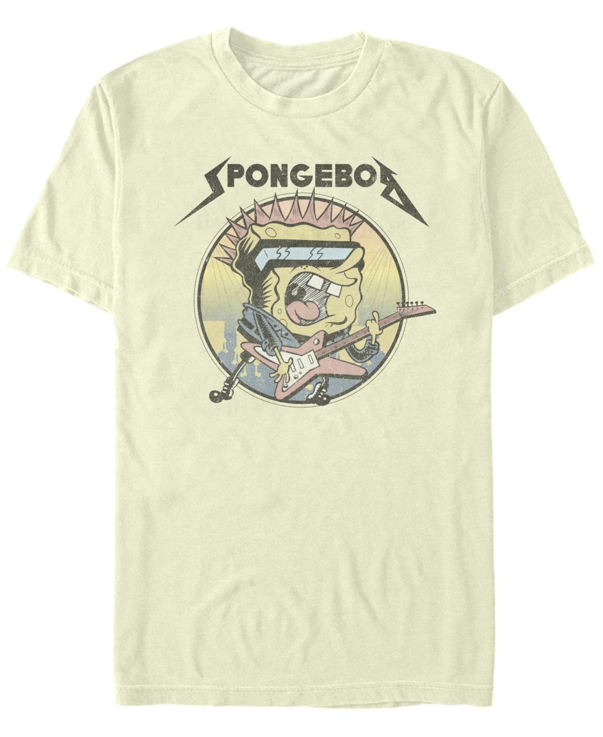 Mens Spongebob Goofy Goober Rock n Roll Circle Portrait Tee Natural Product Image