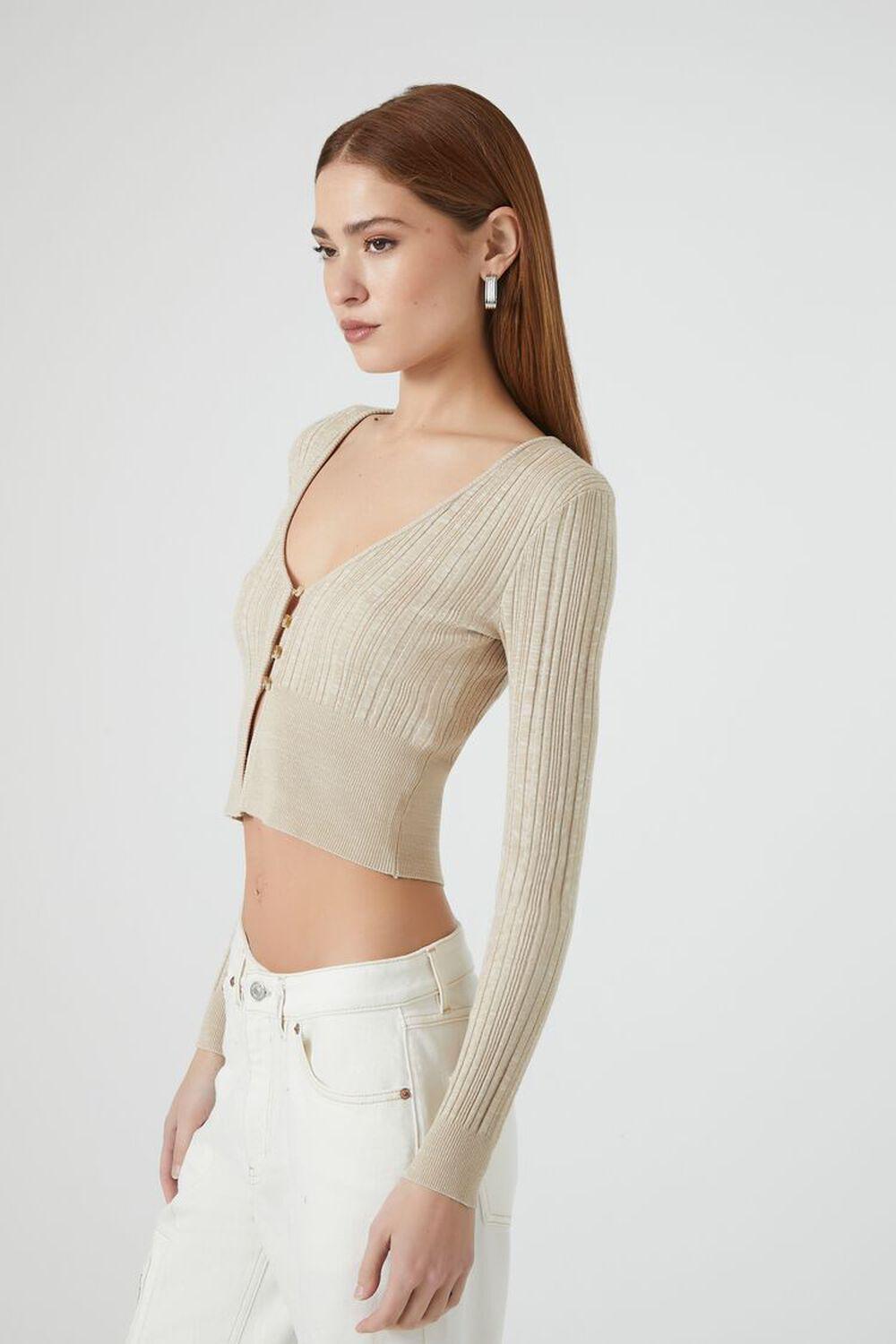 Ribbed Cropped Cardigan Sweater | Forever 21 Product Image