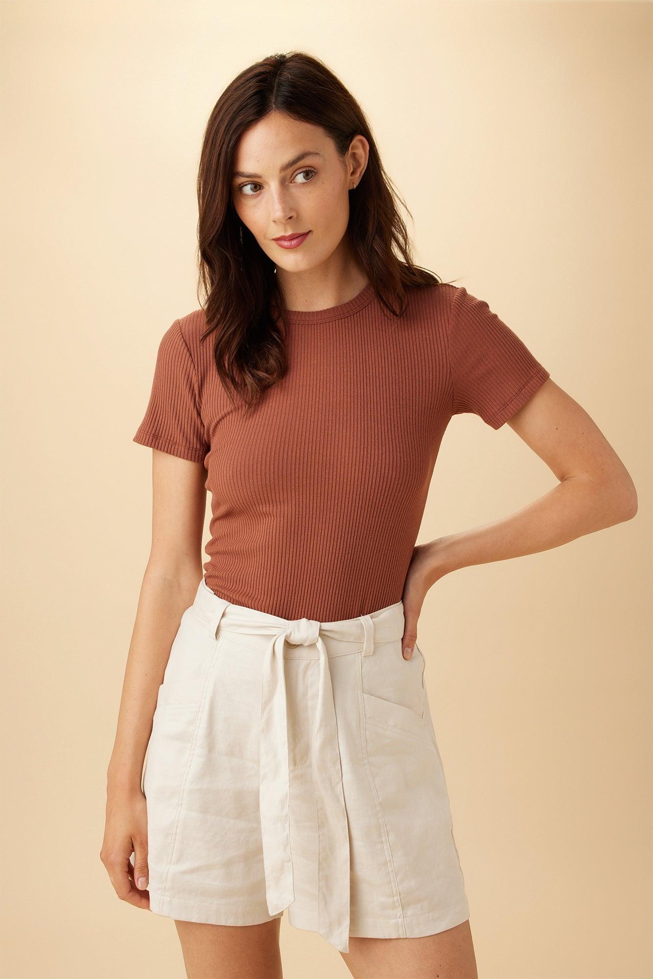 Eleanor Paris Rib Tee - Earth - ReAmour product image