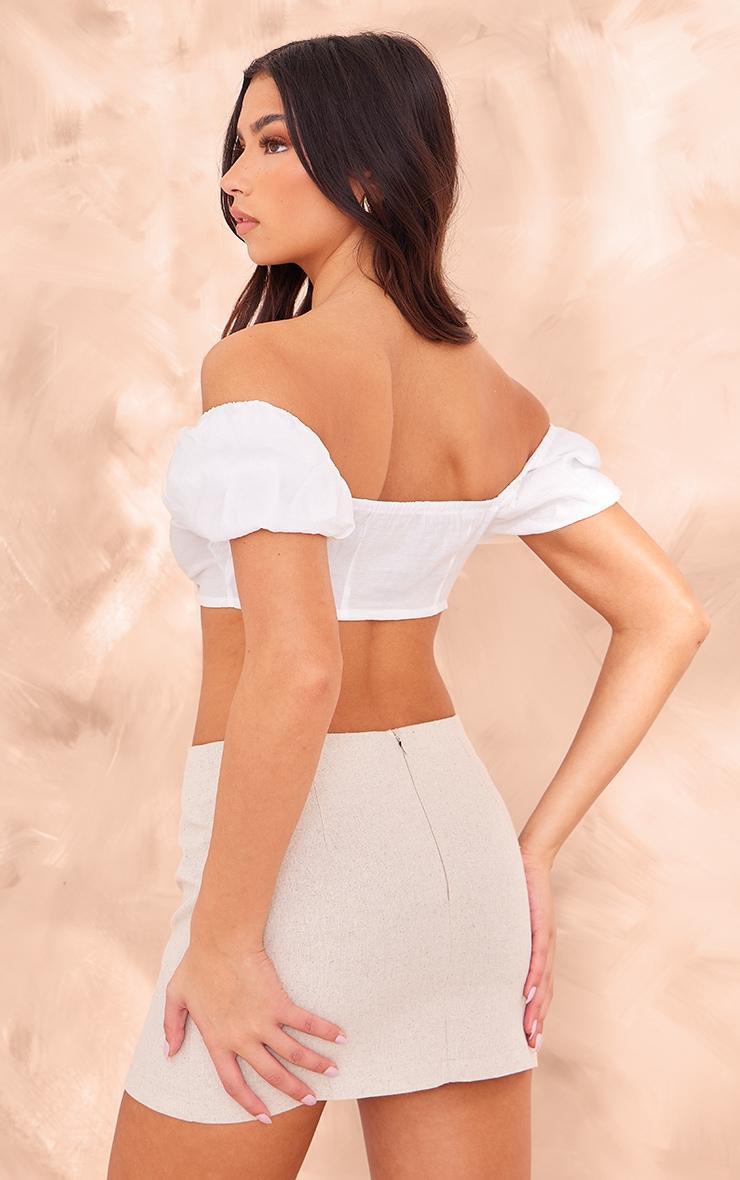 White Bandeau Tie Detail Crop Top Product Image